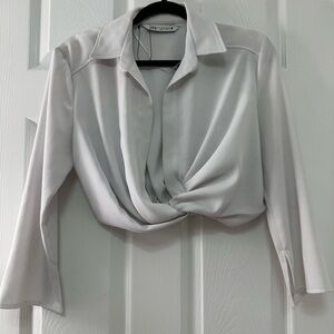 Grey Zara crop blouse